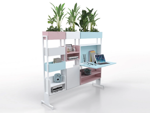 FIX VELA - Freestanding metal office screen with casters - Screens by ESTEL GROUP