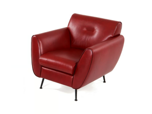 OLIVE - Leather armchair with armrests - Armchair by ESTEL GROUP