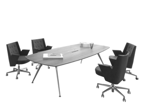 P016 - Melamine-faced chipboard meeting table with cable management - Table by ESTEL GROUP