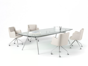 P016 - Rectangular glass meeting table - Table by ESTEL GROUP