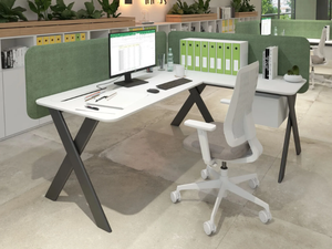 SANT'ANDREA - L-shaped sectional office desk with sound absorbing screens - Desk by ESTEL GROUP