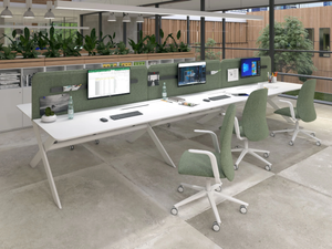 SANT'ANDREA - Sectional multiple office desk with sound absorbing screens - Desk by ESTEL GROUP