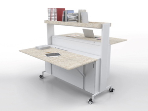 SCRIVANIA MOBILE - Rectangular wooden writing desk with bookcase - Desk by ESTEL GROUP
