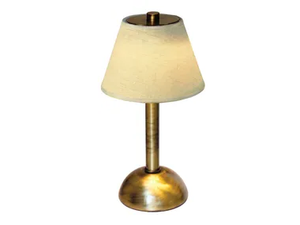 MOON - Rechargeable cordless LED linen and brass table lamp - Table lamp by Estro