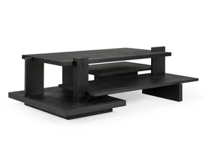 ABSTRACT - Rectangular low wooden coffee table with integrated magazine rack - Coffee table by Ethnicraft