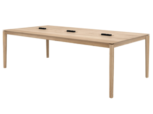 BOK - Rectangular oak meeting table with electrical outlets - Table by Ethnicraft