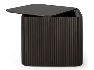 MAHOGANY ROLLER MAX - Square mahogany high side table with storage space - Coffee table by Ethnicraft