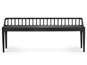 OAK BLACK SPINDLE - Oak bench with back - Bench by Ethnicraft