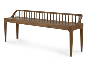 RECLAIMED TEAK SPINDLE - Teak bench with back - Bench by Ethnicraft