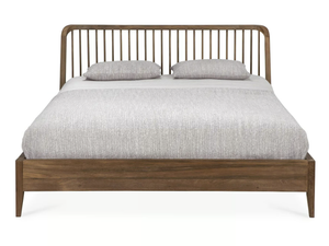 RECLAIMED TEAK SPINDLE - Teak double bed - Bed frame by Ethnicraft