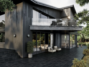 PORTLAND BLACK - Porcelain stoneware outdoor floor tiles with terracotta effect - Floor tile-stone by Exagres