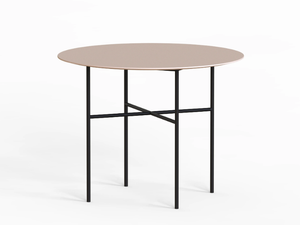 GRADA - Round stainless steel and wood table - Table by EXPORMIM