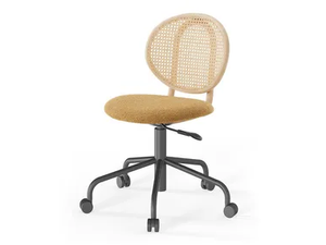 LOOP - Swivel rattan chair with castors with 5-spoke base - Chair by EXPORMIM