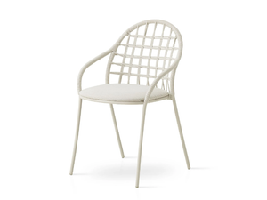 PETALE - Stackable stainless steel and rope garden chair with armrests - Chair by EXPORMIM