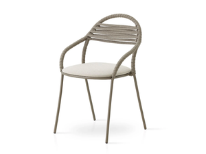 PETALE - Stackable stainless steel and rope garden chair with armrests - Chair by EXPORMIM