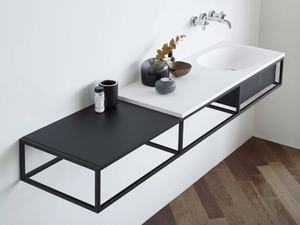 FRAME - Wall-mounted console sink with drawers - Washbasin cabinet by Ex.t