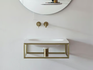 FRAME - Wall-mounted single rectangular Livingtec® washbasin - Washbasin by Ex.t