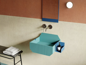 FRIEZE ONE LOW - Wall-mounted Livingtec® washbasin - Washbasin by Ex.t