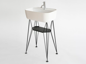 GUS - Console rectangular ceramic washbasin - Washbasin by Ex.t