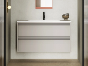 NOTO - Single wall-mounted vanity unit with drawers - Washbasin cabinet by Ex.t