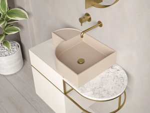 NOUVEAU - Livingtec® washbasin with integrated countertop - Washbasin by Ex.t