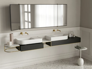 NOUVEAU - Wall-mounted double sectional vanity unit - Washbasin cabinet by Ex.t