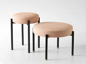 REST - Upholstered round fabric pouf - Pouf by Ex.t