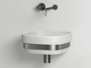 RIBBON - Wall-mounted square Livingtec® washbasin - Washbasin by Ex.t