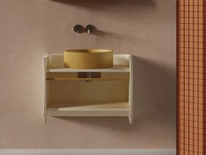 SWING - Single wall-mounted vanity unit with towel rail - Washbasin cabinet by Ex.t