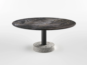 10TH BEAMS - Round marble table - Table by Exteta