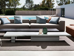 10TH JOINT - Low marble garden side table - Side table by Exteta