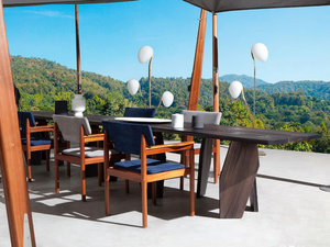 10TH JOINT - Rectangular mahogany garden table - Table by Exteta