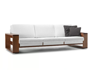 BELLAGIO - 3 seater mahogany and fabric garden sofa - Sofa by Exteta