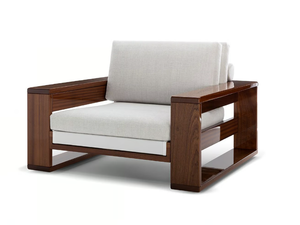 BELLAGIO - Mahogany and fabric garden armchair - Armchair by Exteta