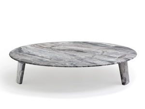 BISCUIT - Round low marble garden side table - Side table by Exteta