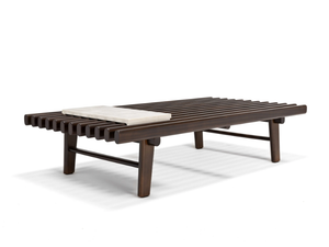 ELBA - Low mahogany garden side table - Side table by Exteta