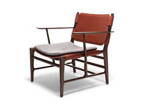 LEVANTE - Mahogany and leather garden easy chair - Armchair by Exteta