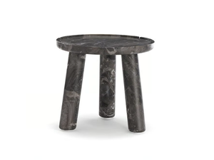 STONE ROUND - Round low Steven Black marble coffee table - Side table by Exteta