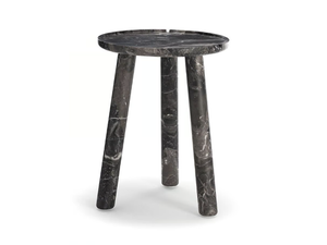 STONE ROUND - Round Steven Black marble high side table - Side table by Exteta