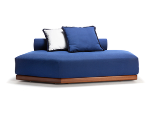 SUNSET PLATFORM - 3 seater mahogany and fabric garden sofa - Sofa by Exteta