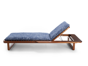 SUNSET - Recliner mahogany and fabric sun lounger - Armchair by Exteta