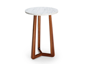 SUNSET - Round Carrara marble high side table - Side table by Exteta