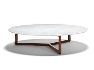 SUNSET - Round low Carrara marble coffee table - Side table by Exteta