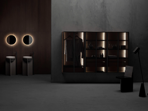 BUTLER - Bathroom wardrobe in aluminum, glass and wood - wardrobe by FALPER