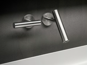 CILINDRO - 2 hole wall-mounted stainless steel washbasin tap - Tap by FALPER