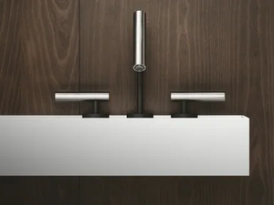 CILINDRO - 3 hole countertop stainless steel washbasin tap - Tap by FALPER