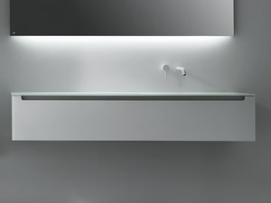 EDGE - Satin glass vanity unit - Washbasin cabinet by FALPER