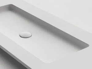 EXTREME FLAT - Cristalplant® washbasin with integrated countertop - Washbasin by FALPER