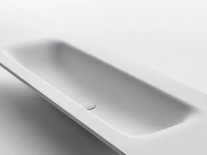 FLAT SOFT - Cristalplant® washbasin with integrated countertop - Washbasin by FALPER