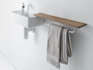 MINI BAULETTO - Rectangular wall-mounted Ceramilux® handrinse basin - Washbasin by FALPER